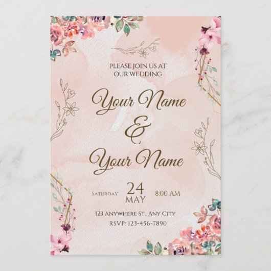 Wedding Invitation Card Programmakaart (Voorkant)