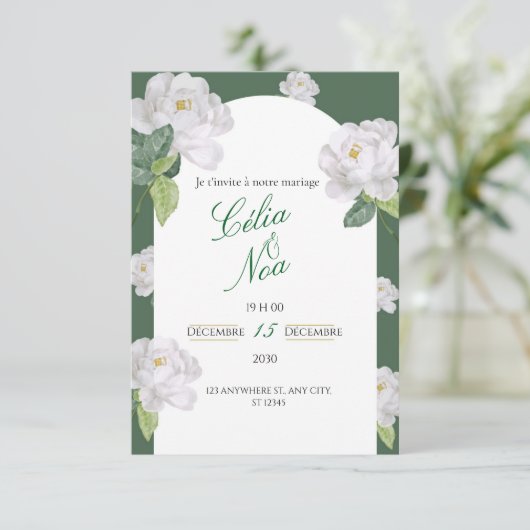 wedding invitation card RSVP kaartje (Staand voorkant)