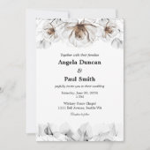 Wedding Invitation Card Soft Rose, Leaf Leaves Kaart (Voorkant)