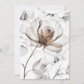 Wedding Invitation Card Soft Rose, Leaf Leaves Kaart (Achterkant)