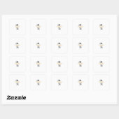 Wedding Invitation Card Vierkante Sticker (Vel)