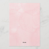 Wedding invitation card with a pink floral design kaart (Achterkant)