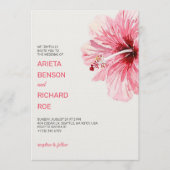 Wedding invitation card with a pink floral design kaart (Voorkant)