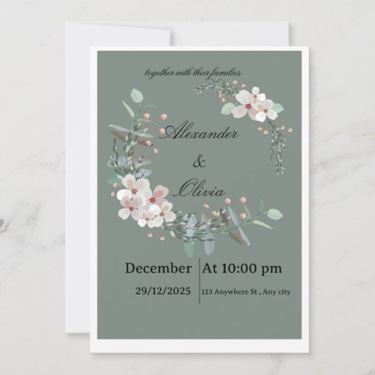 wedding invitation cards  kaart (Voorkant)
