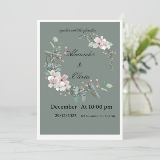 wedding invitation cards  kaart (Staand voorkant)