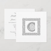 Wedding Invitation Celtic Monogram 'C' Irish Kaart (Voorkant / Achterkant)