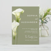 Wedding Invitation "Delicate Calla Lilies" Kaart (Staand voorkant)