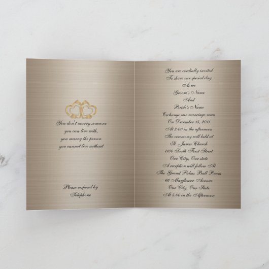 Wedding Invitation Diamonds op satin aanpasbaar (Binnen)