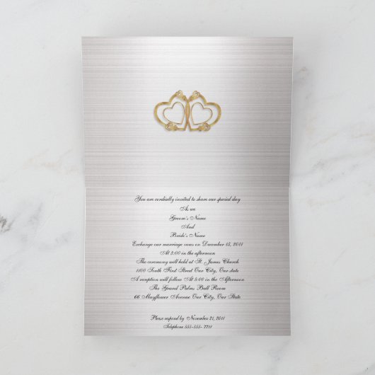 Wedding Invitation Diamonds op satin aanpasbaar (Binnen)