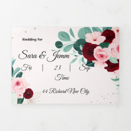 Wedding Invitation Drieluik Uitnodiging