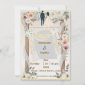 Wedding Invitation | Editable Modern Template Kaart (Voorkant)