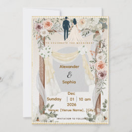 Wedding Invitation | Editable Modern Template Kaart
