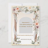 Wedding Invitation | Editable Modern Template Kaart (Achterkant)