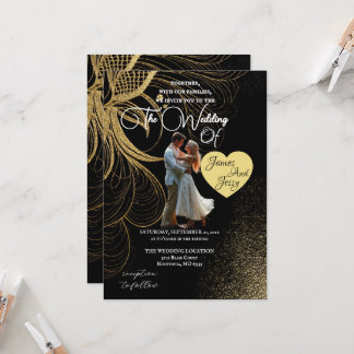 Wedding Invitation Elegant Modern Script Template Kaart