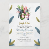 Wedding invitation featuring tropical flowers kaart (Voorkant)