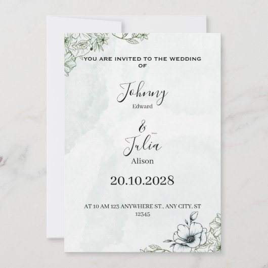 Wedding invitation feestdagenkaart (Voorkant)