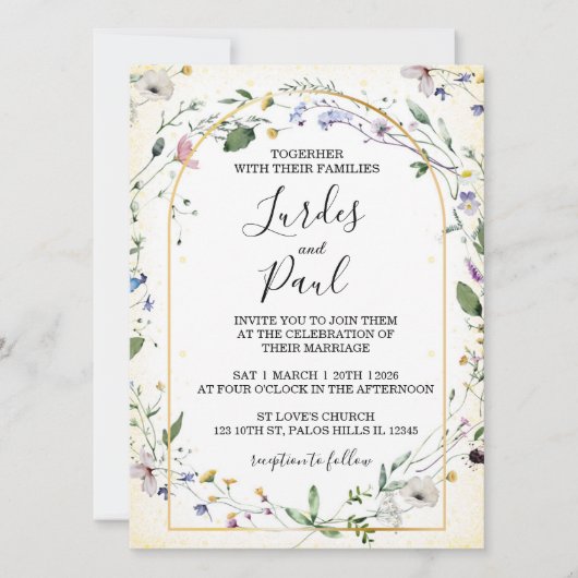  Wedding invitation Floral Arch Kaart (Voorkant)