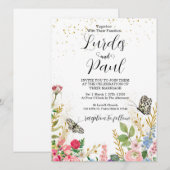 Wedding invitation Floral Butterfly Kaart (Voorkant / Achterkant)
