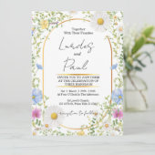  Wedding invitation Floral Daisy Kaart (Staand voorkant)