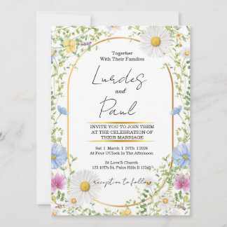  Wedding invitation Floral Daisy Kaart
