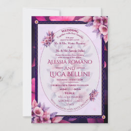 Wedding Invitation Floral Elegant Minimalist Kaart