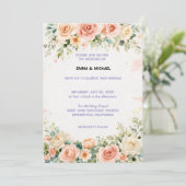Wedding Invitation Floral Kaart (Staand voorkant)