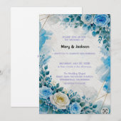 Wedding Invitation Floral Kaart (Voorkant / Achterkant)