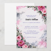 Wedding Invitation Floral Kaart (Voorkant / Achterkant)