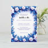 Wedding Invitation Floral Kaart (Staand voorkant)