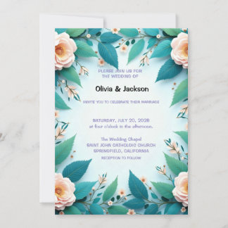 Wedding Invitation Floral Kaart
