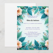 Wedding Invitation Floral Kaart (Voorkant / Achterkant)