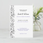 Wedding Invitation Floral Kaart (Staand voorkant)