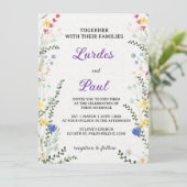 Wedding invitation Floral Romanctic Kaart (Staand voorkant)