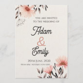 Wedding Invitation Flower Kaart (Voorkant)
