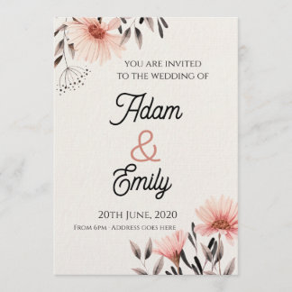 Wedding Invitation Flower Kaart