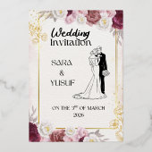 Wedding Invitation  Folie Uitnodiging (Voorkant)
