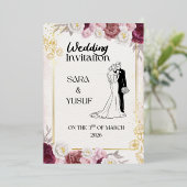 Wedding Invitation  Folie Uitnodiging (Staand Voorkant)