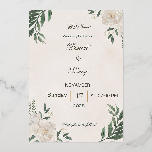 Wedding Invitation Folie Uitnodiging (Voorkant)