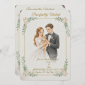 wedding invitation for cat lovers kaart (Voorkant / Achterkant)