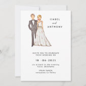Wedding invitation, hand drawn illustration. kaart (Voorkant)