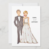 Wedding invitation, hand drawn illustration. kaart (Voorkant)