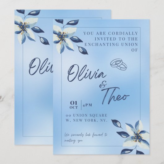 Wedding Invitation / Invitación de boda Feestdagenkaart (Voorkant / Achterkant)