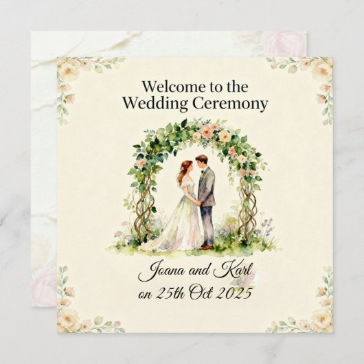 Wedding Invitation  Kaart (Voorkant / Achterkant)