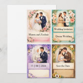 Wedding Invitation Kaart (Voorkant / Achterkant)