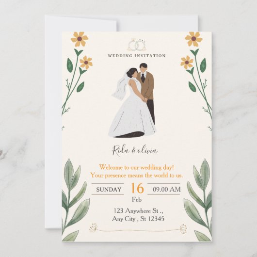 Wedding Invitation Kaart (Voorkant)