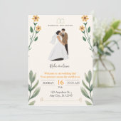 Wedding Invitation Kaart (Staand voorkant)