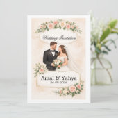 Wedding Invitation Kaart (Staand voorkant)
