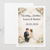 Wedding Invitation Kaart (Voorkant / Achterkant)