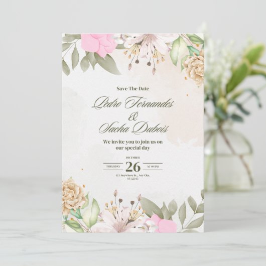 Wedding invitation kaart (Staand voorkant)