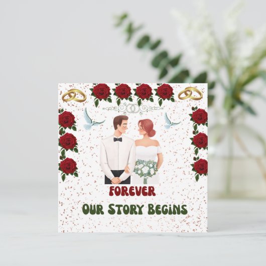 Wedding Invitation Kaart (Staand voorkant)